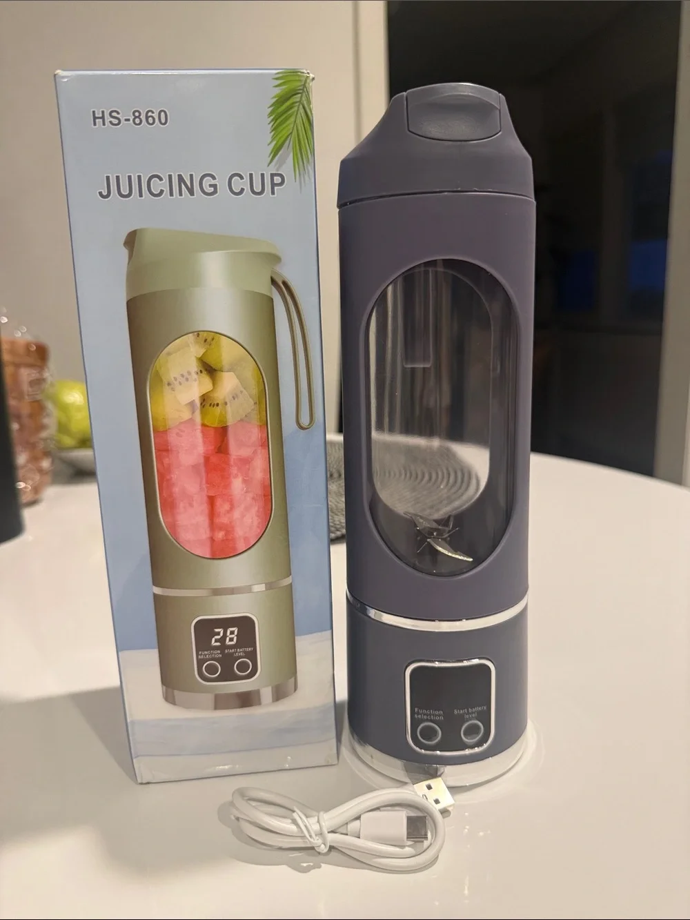 Portable Juicing Cup HS-860 450ml Gray  Color NWT